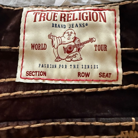 True Religion RICKY BROWN VELVET SUPER T STRAIGHT JEAN 34” - Picture 5 of 6